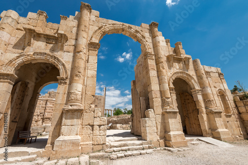 The Arch of Hadrian in Jerash, Jordan.