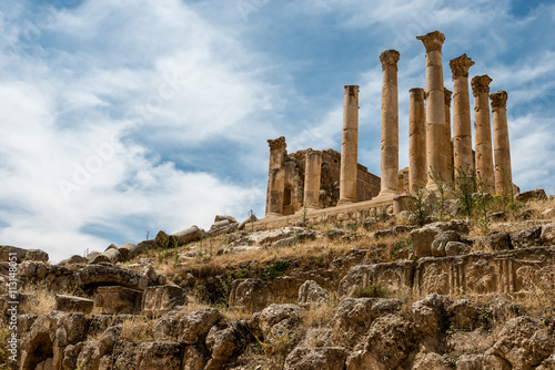 Colums of ancient Roman city of Gerasa, Jerash, Jordan.