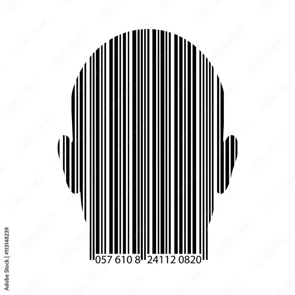 bar code human head
