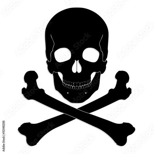 silhouette skull and crossbones