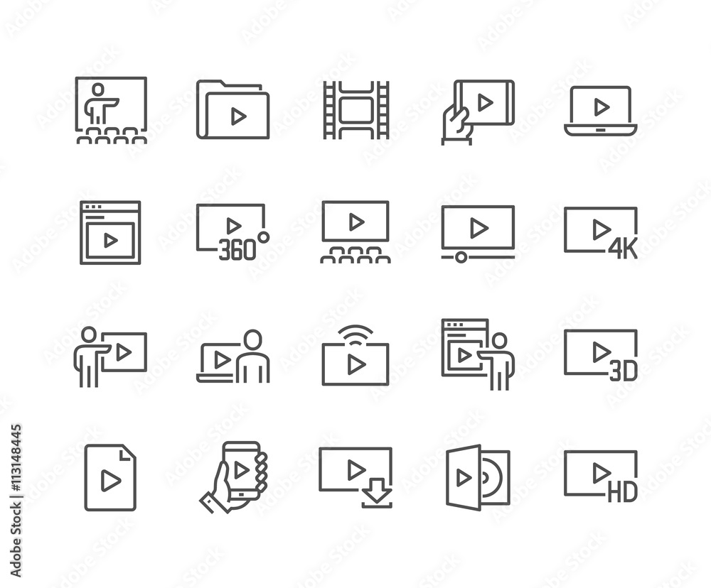 Line Video Icons Line Video Icons