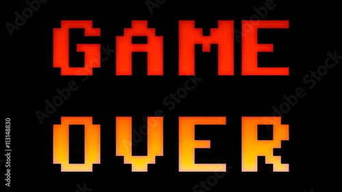 A 4k game-over screen. 8 bit retro style.