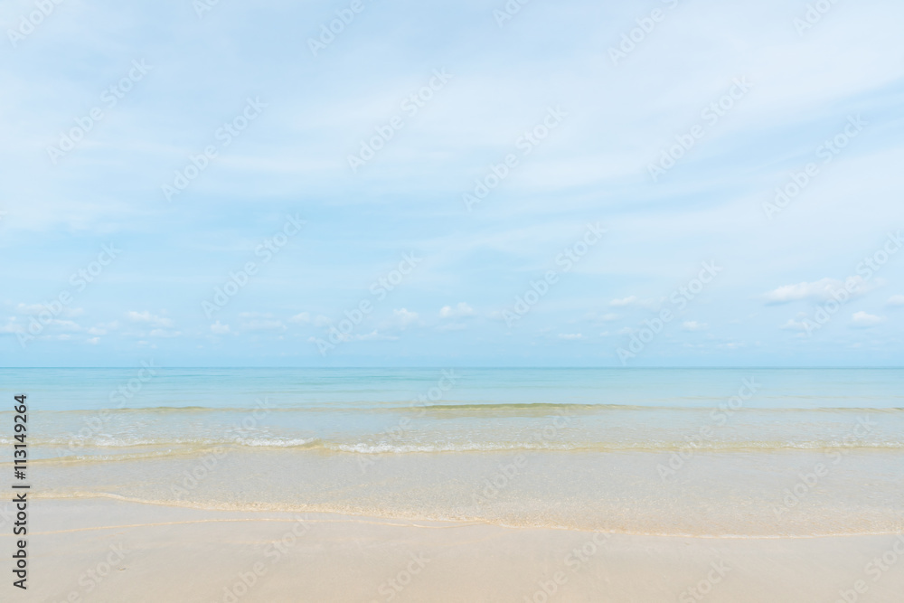 Exotic beach with gentle wave and clear, Ripple wave and clear on beac with blue sky