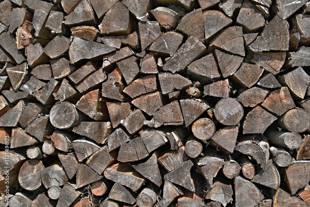 Pile of stacked wood Pile of stacked wood
