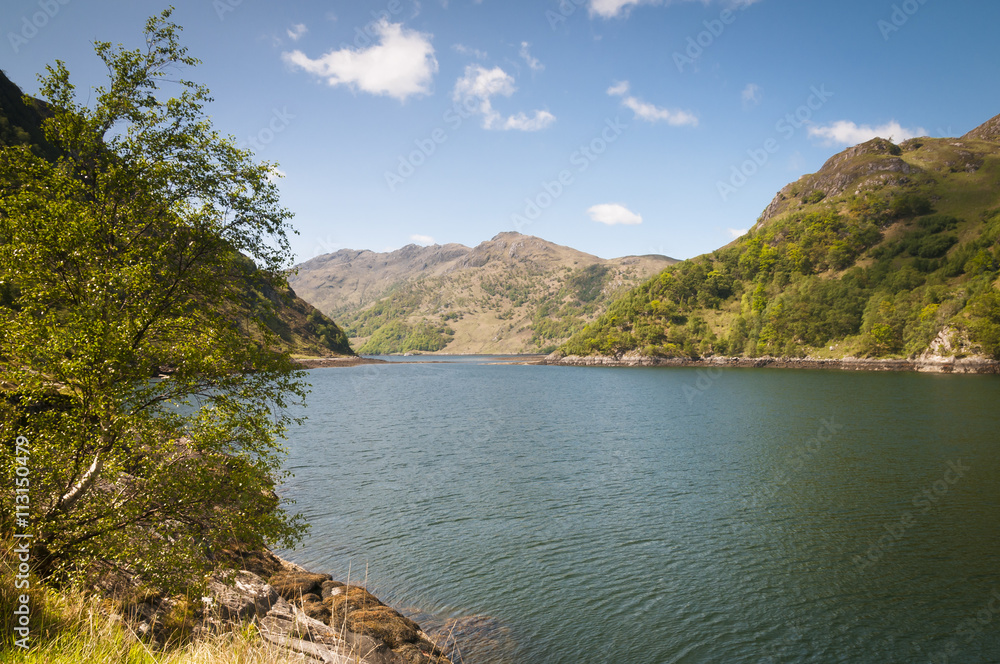 Obraz premium Scotland. Knoydart. May 2016. A photograph of Loch Hourn from the Knoydart Trail. The only land route into Knoydart.