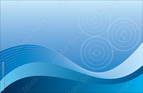 Vector illustration of tabloid size, layered blue background.