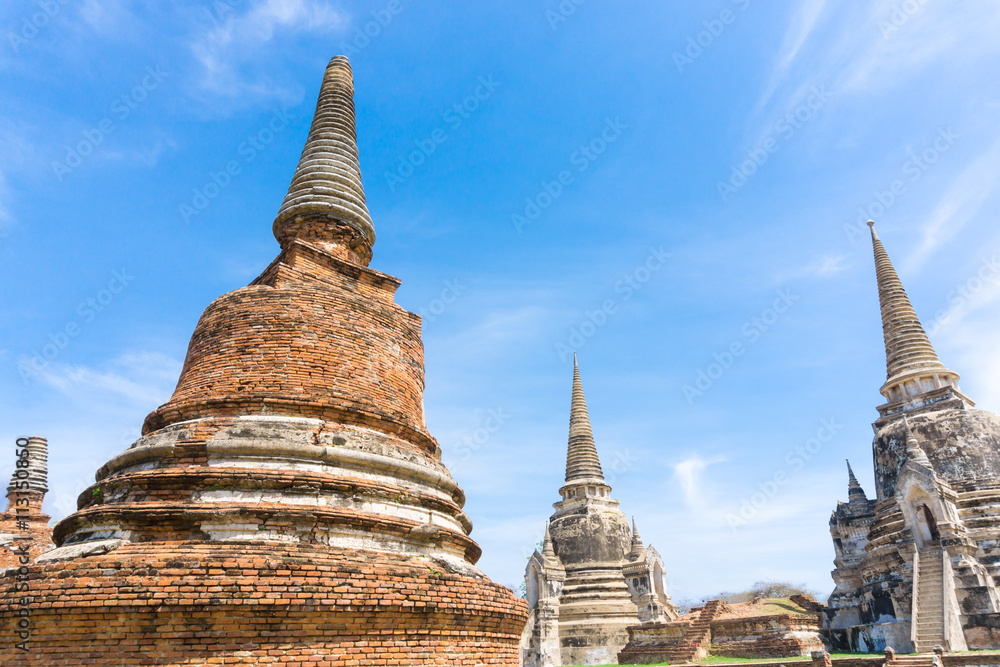 Ayutthaya Historical Park with Tree branch blue sky, Phra Nakhon Ayutthaya Historical Park with Tree branch blue sky, Phra Nakhon