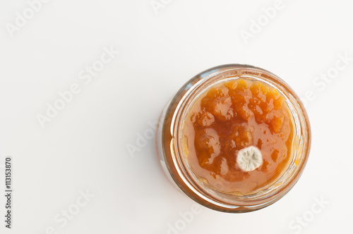 mold peach jam in bottom