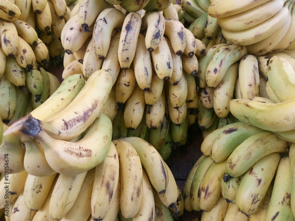 Directly above shot of fresh bananas for sale