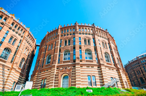 Obraz na plátně Gasholders (Gasometers) in Vienna, Austria
