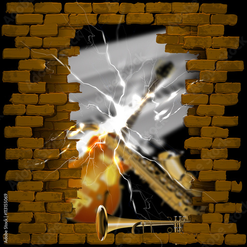 with breakthrough music background Wall