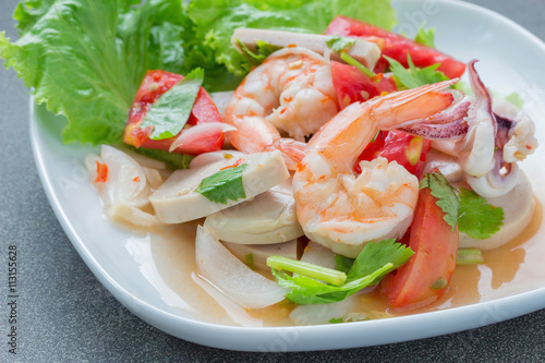 Mixed seafood salad ,thai food