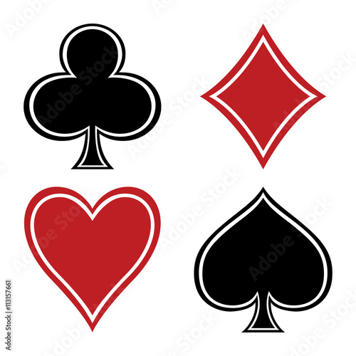 Set of playing card suits. photo