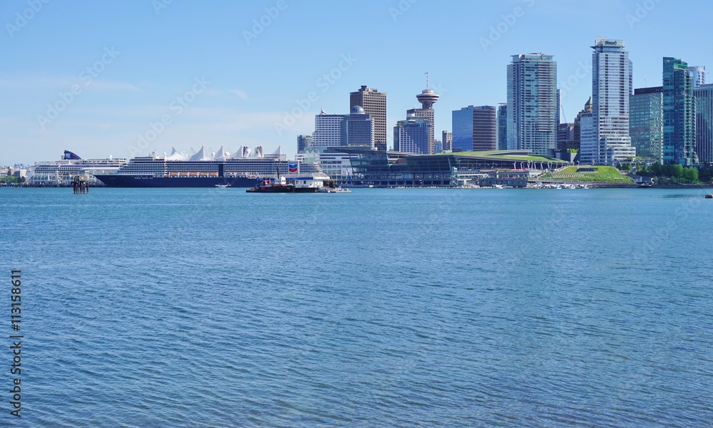 View of the Vancouver skyline from Stanley Park