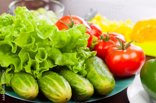 still life of vegetables on plate