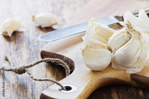 Ripe organic garlic