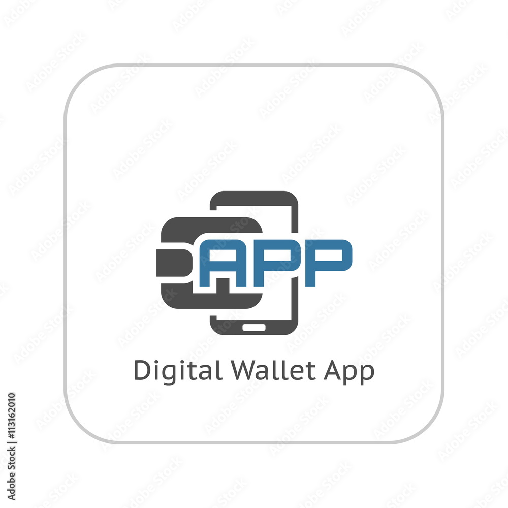Flat Digital Wallet APP concept Illustration Flat Digital Wallet APP concept Illustration