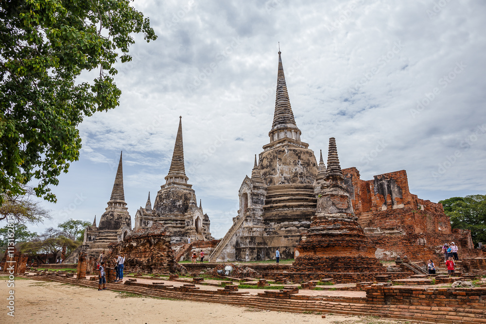 Wat Sri Sanphet landmark cultural organization UNESCO, which was registered as a World Heritage Ayutthaya, Thailand.