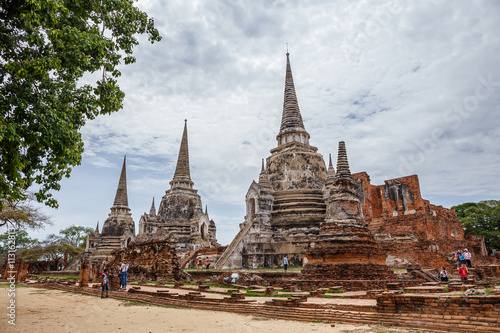 Wat Sri Sanphet landmark cultural organization UNESCO  which was registered as a World Heritage Ayutthaya  Thailand.
