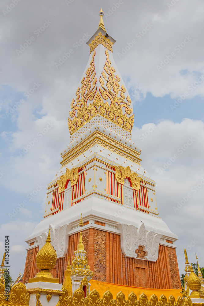 Naklejka premium Wat Phra That Phanom is the sacred area in the south of Nakhon Phanom province, northeastern Thailand.