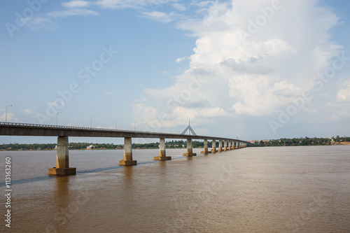 Bridge across the Mekong River in Mukdahan Thailand