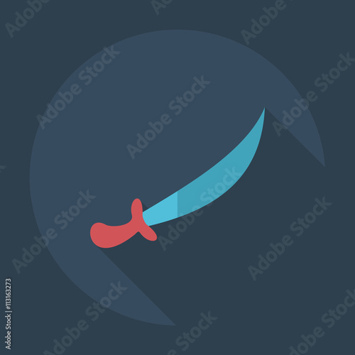 Flat modern design with shadow icons sword