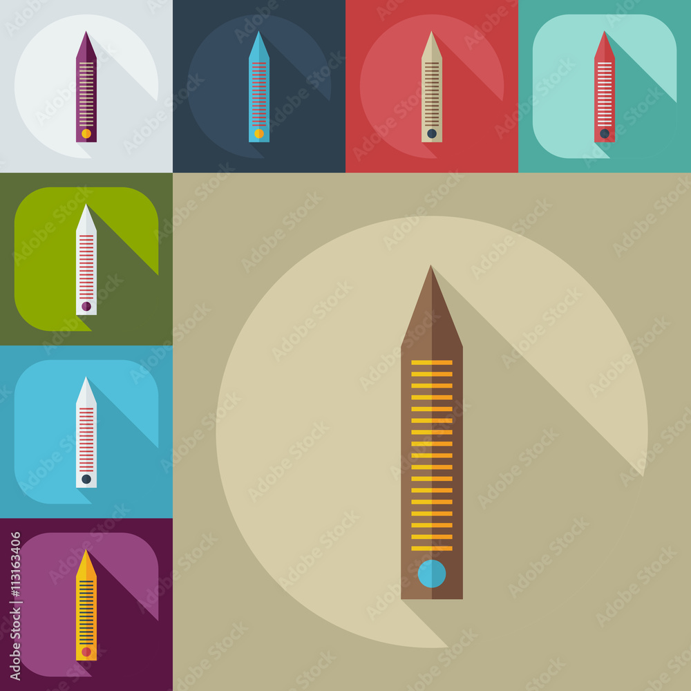 Flat modern design with shadow icons nail file