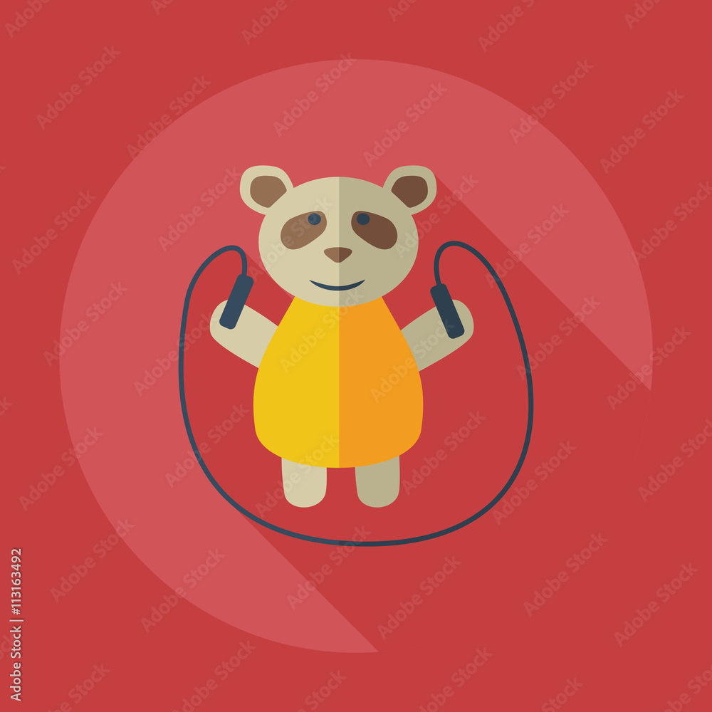 Fototapeta premium Flat modern design with shadow icons panda athlete
