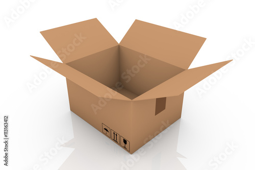 Offener Karton mit Laschen