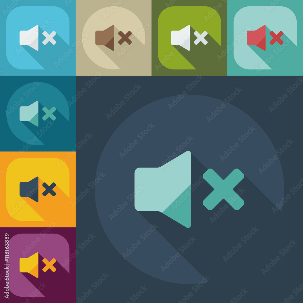 Flat modern design with shadow icon player Flat modern design with shadow icon player