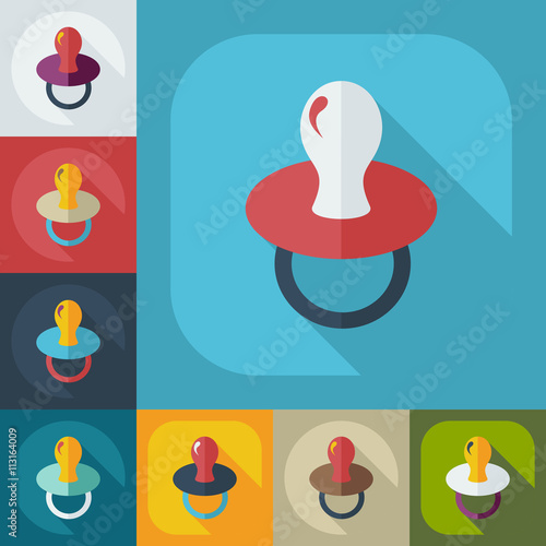 Flat concept, set modern design with shadow soother