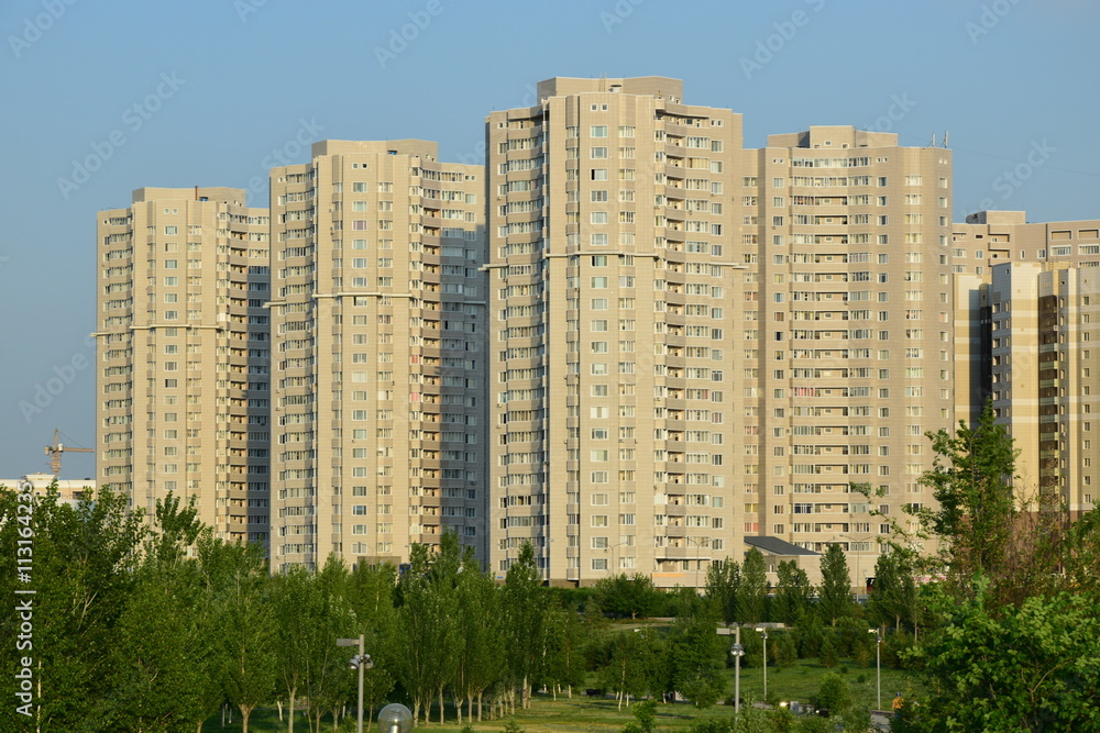 Modern residential building in Astana, capital of Kazakhstan Modern residential building in Astana, capital of Kazakhstan