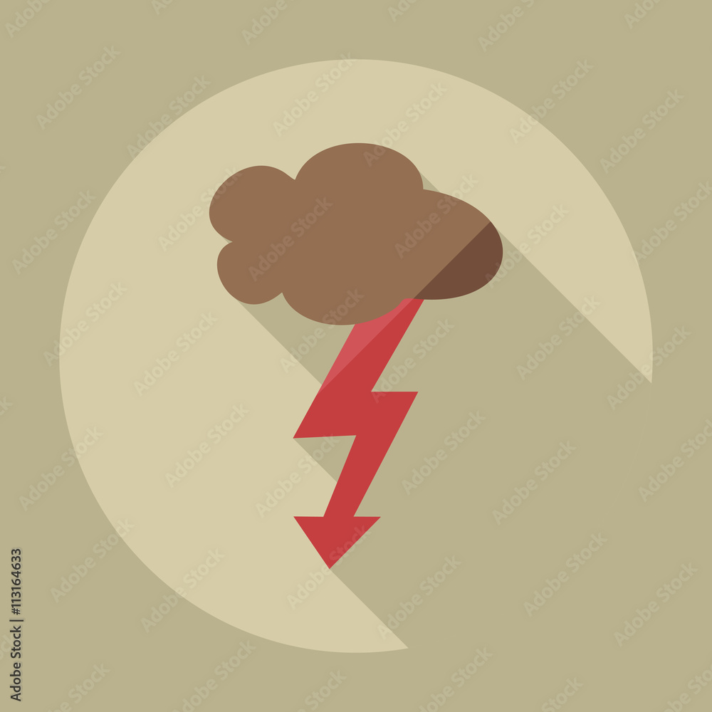 Flat modern design with shadow icons warning 