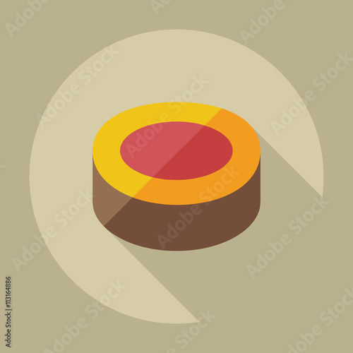 Flat modern design with shadow icons Japanese sushi