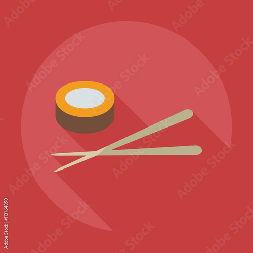 Flat modern design with shadow icons Japanese sushi