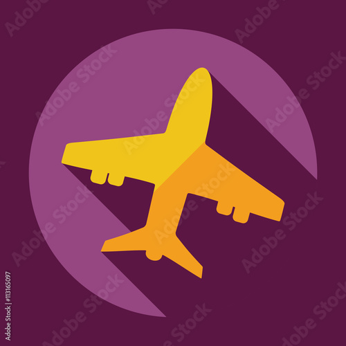 Flat modern design with shadow icon plane