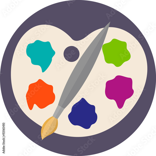 Flat icons. Design and painting (art supplies)