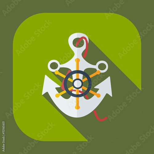 Flat modern design with shadow icons anchor
