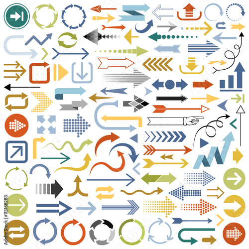 Multicolored Arrows Vector