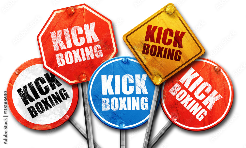 kickboxing, 3D rendering, street signs kickboxing, 3D rendering, street signs