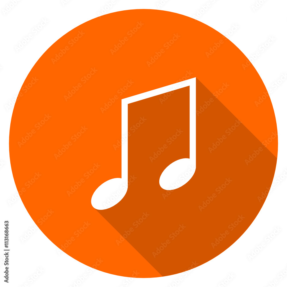 Flat design round orange tune vector icon Flat design round orange tune vector icon