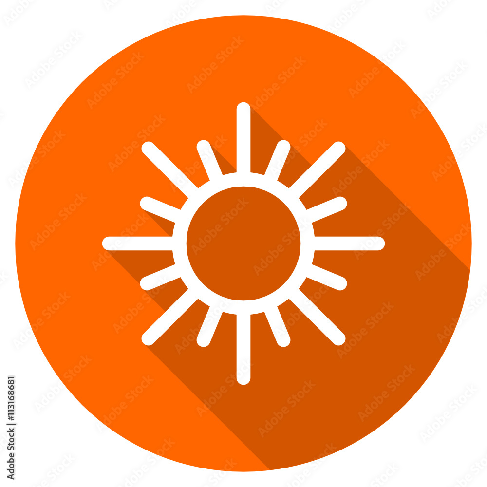 Flat design round orange weather vector icon Flat design round orange weather vector icon