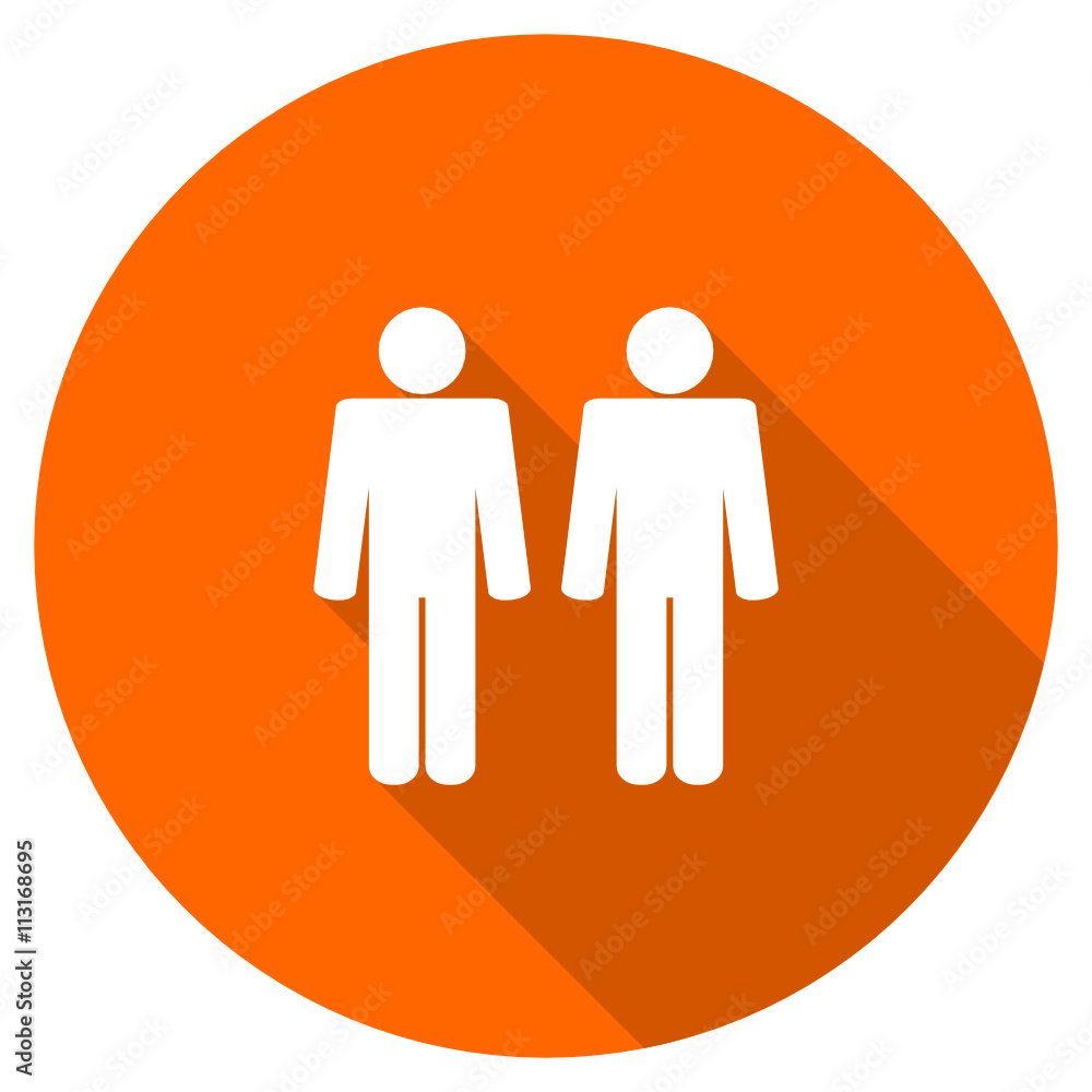 Flat design orange vector pair web icon Flat design orange vector pair web icon