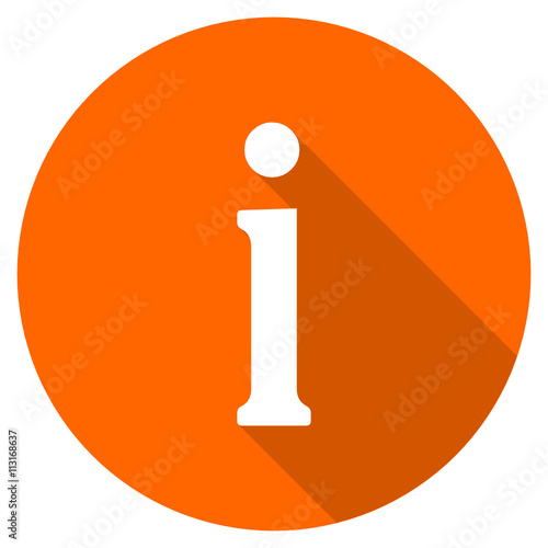 Flat design round orange info vector icon