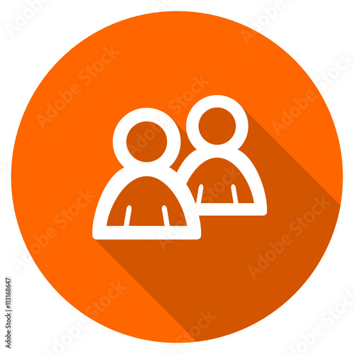 Flat design round orange forum vector icon