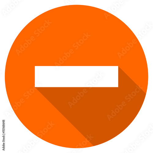 Flat design round orange minus vector icon
