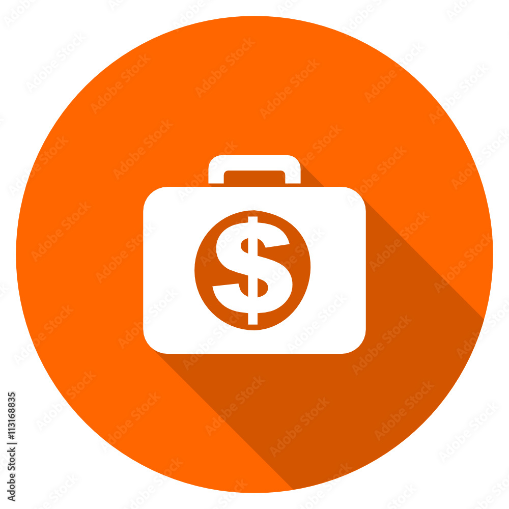 Flat design round orange vector business icon Flat design round orange vector business icon