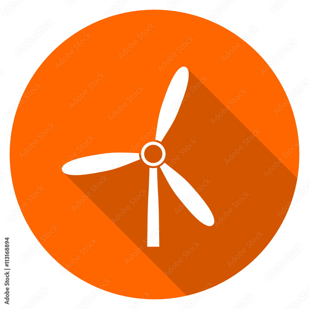 Orange flat design vector windmill icon Orange flat design vector windmill icon
