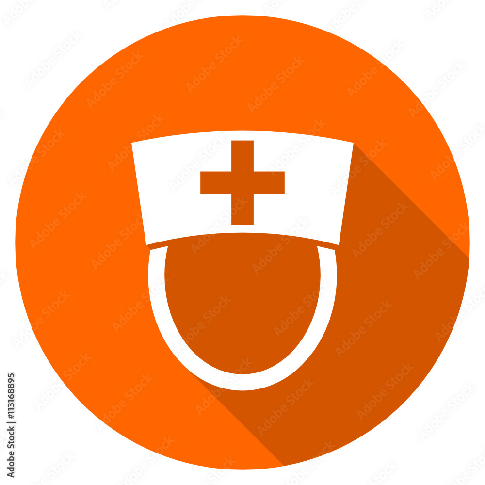 Orange flat design vector hospital icon Orange flat design vector hospital icon