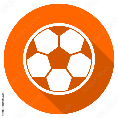 Flat design round orange vector football icon